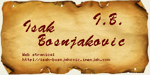 Isak Bošnjaković vizit kartica